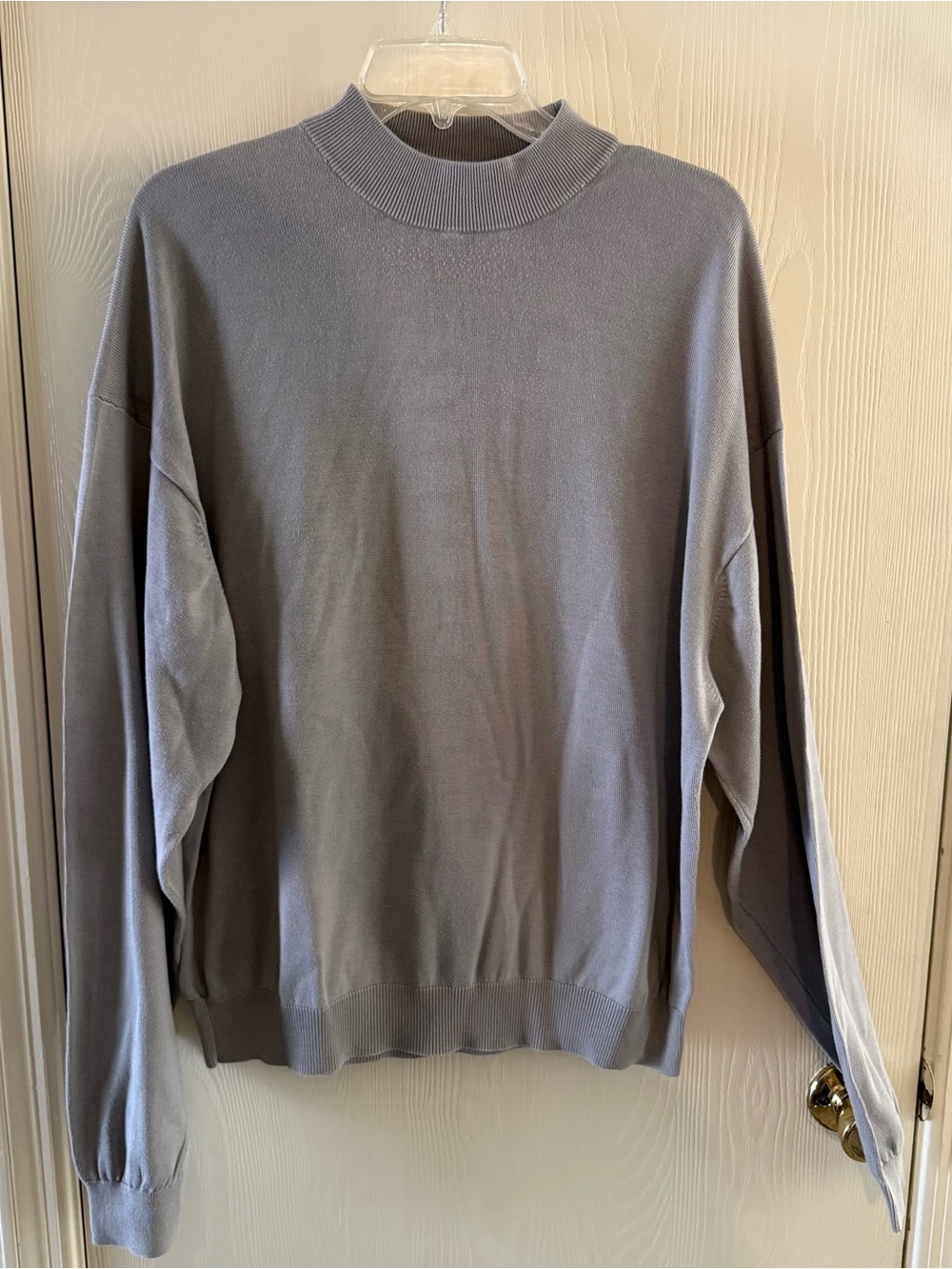 Pronto Uomo Silk Blend Men's Classic Mockneck Sweater - Gray